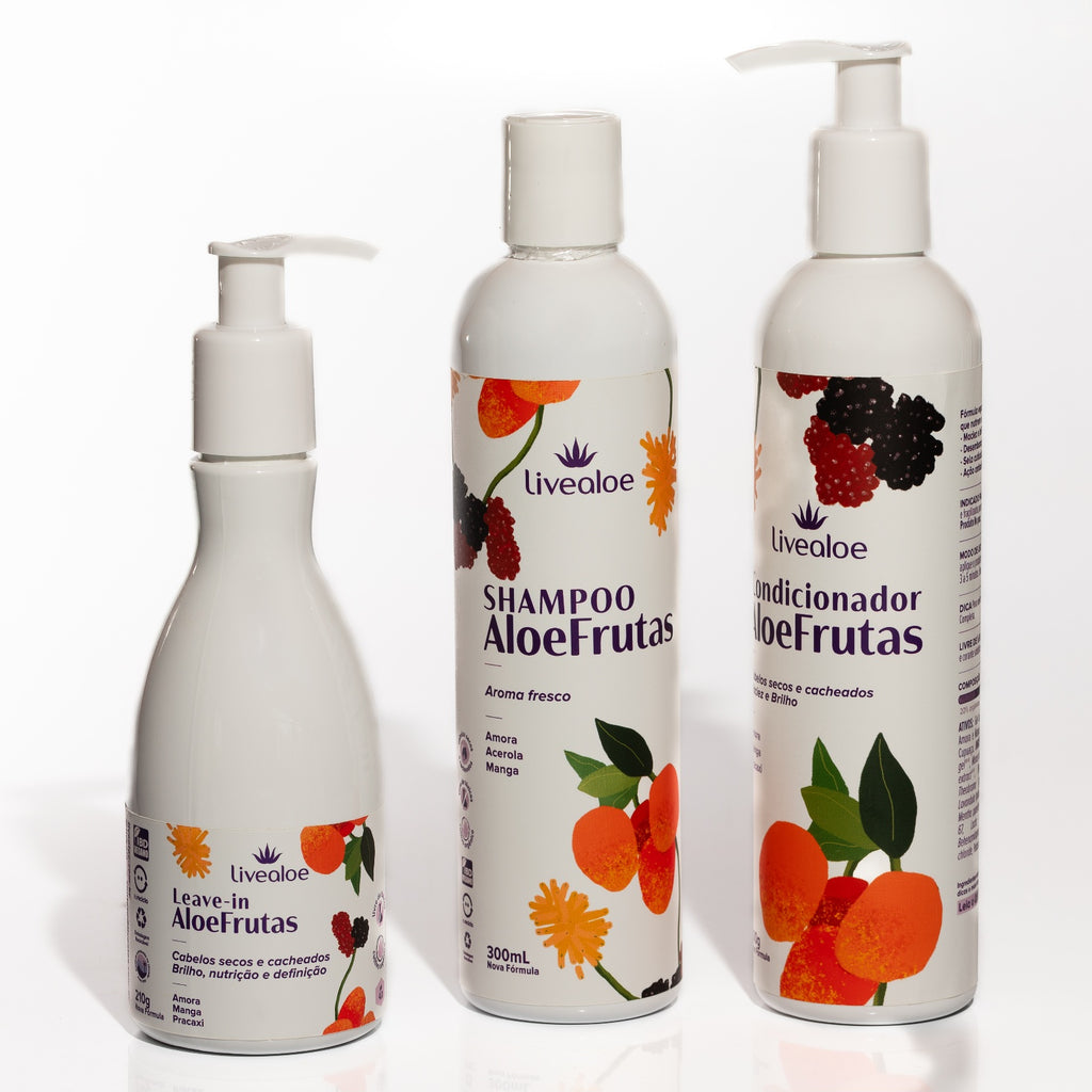 Kit Cabelos Cacheados – Shampoo, Condicionador e Leave-in com Aloe Vera