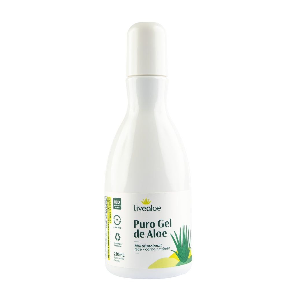 Puro Gel de Aloe Vera 210mL – Multifuncional para Rosto, Corpo e Cabelo